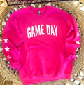Basic GAME DAY with Stars on Sleeves - PINK CREWNECK