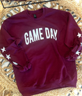 Basic GAME DAY with Stars on Sleeves - MAROON CREWNECK