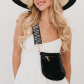 Black Woven Sling Bag