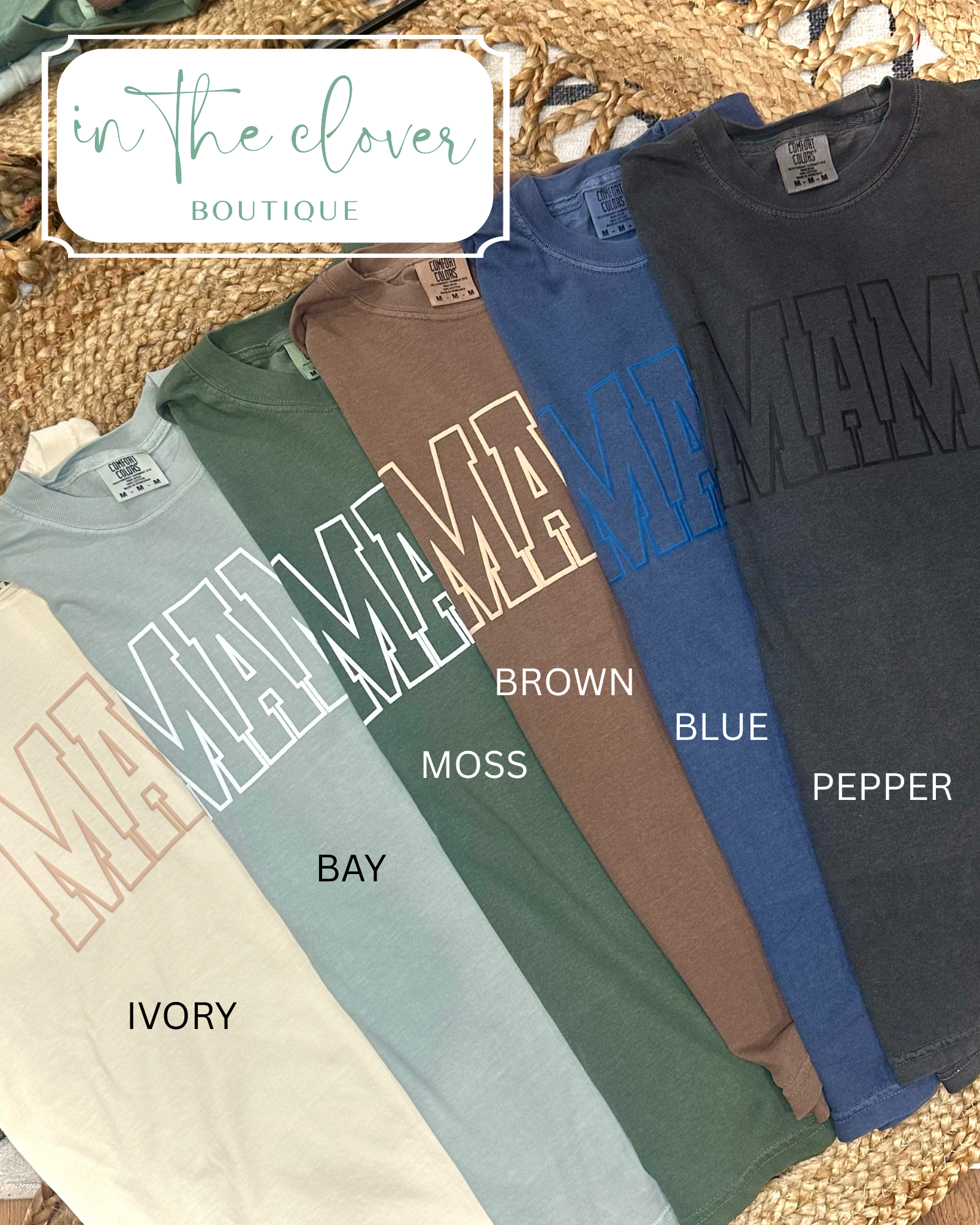 Neutral Puff Mama - Pepper Tee