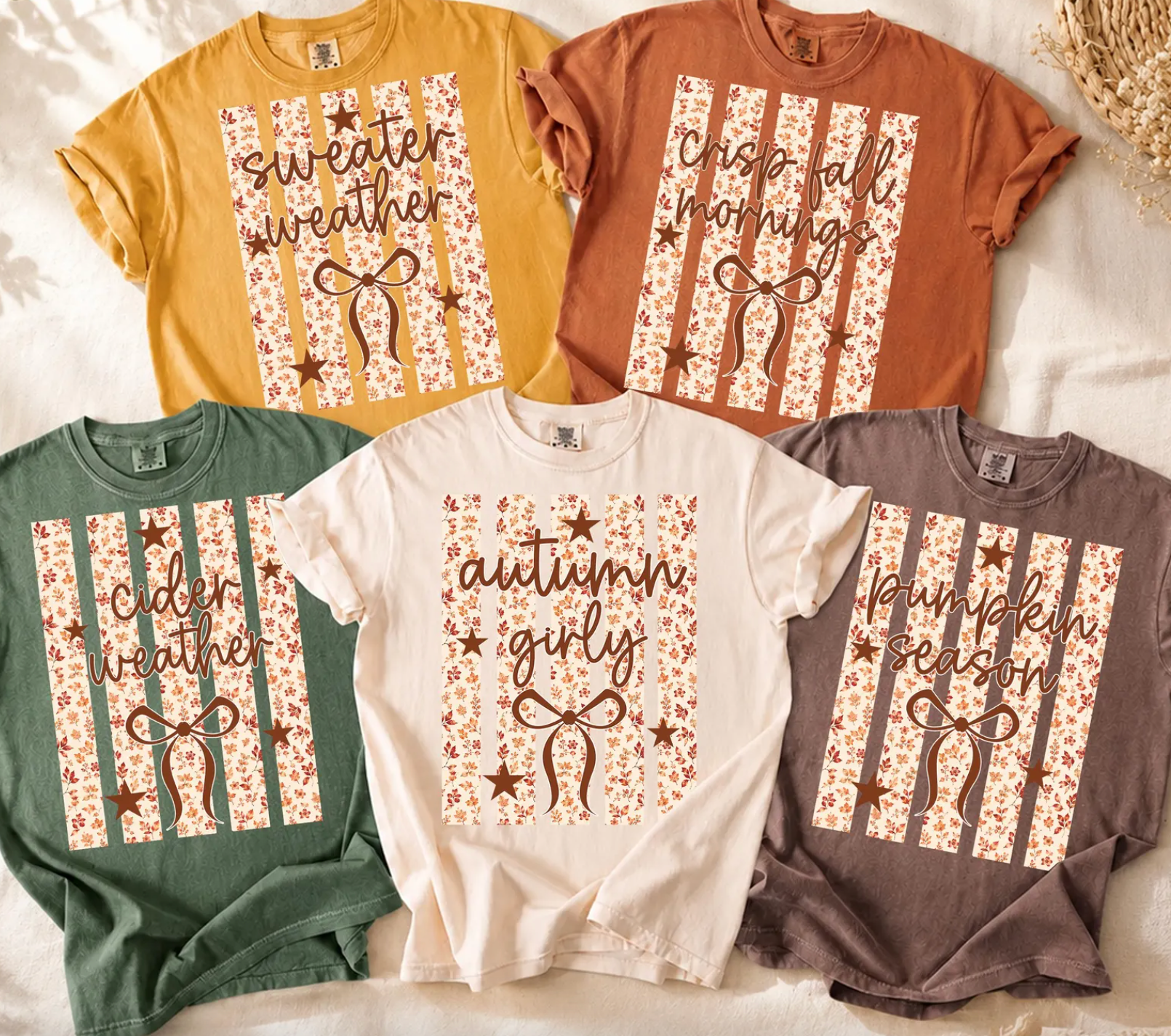Autumn Sayings Coquette Bow Tee