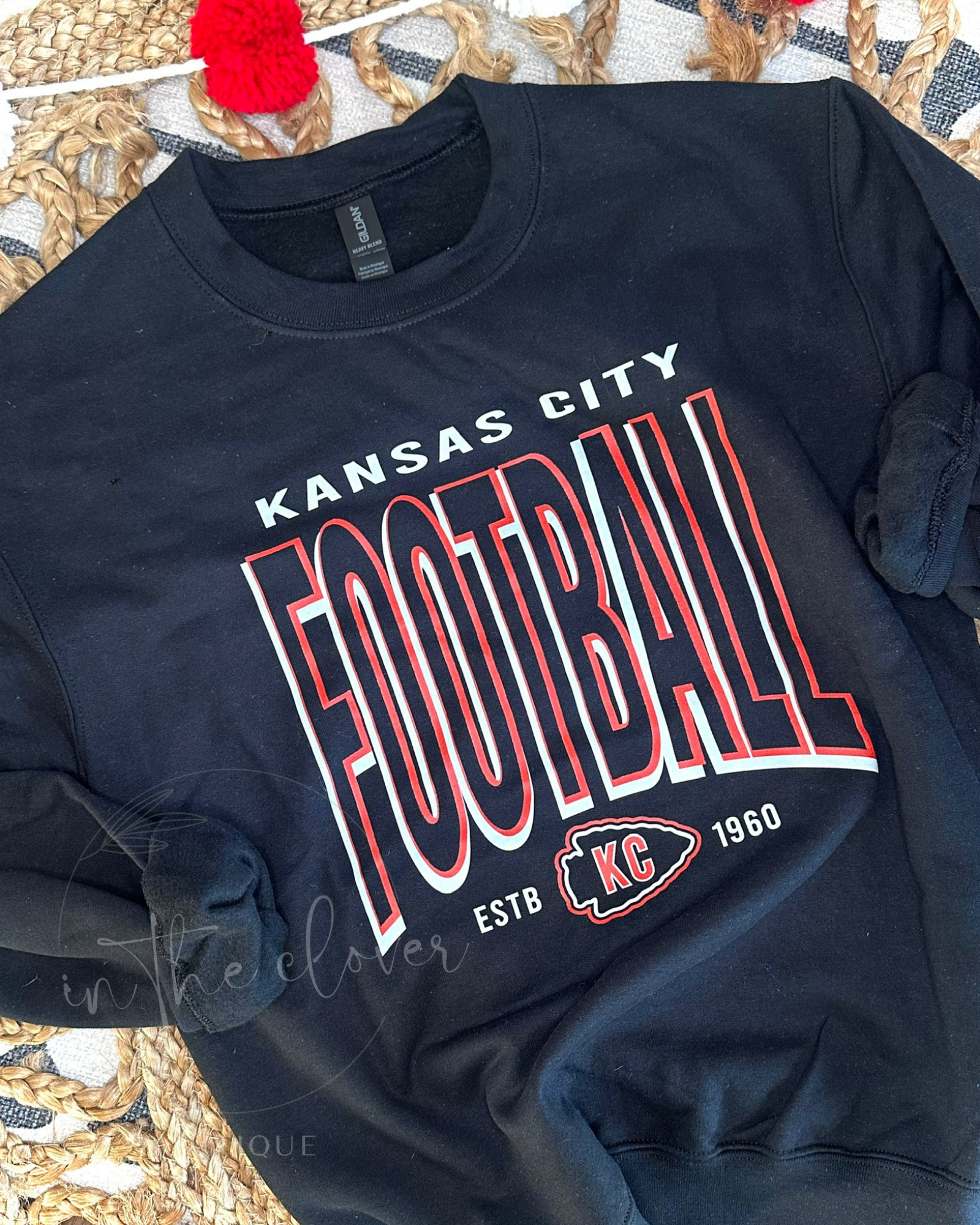 Kansas City Football ESTB 1960 - Black Crewneck