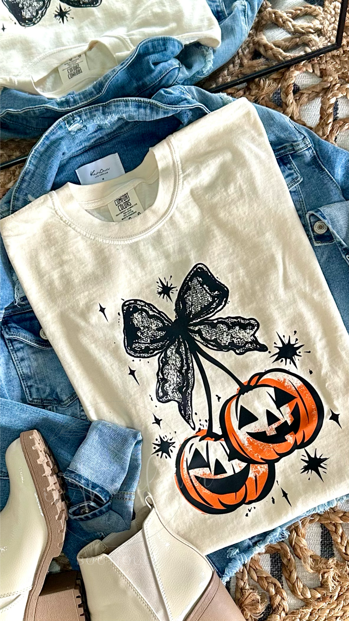 Cherry Pumpkins - Ivory Tee