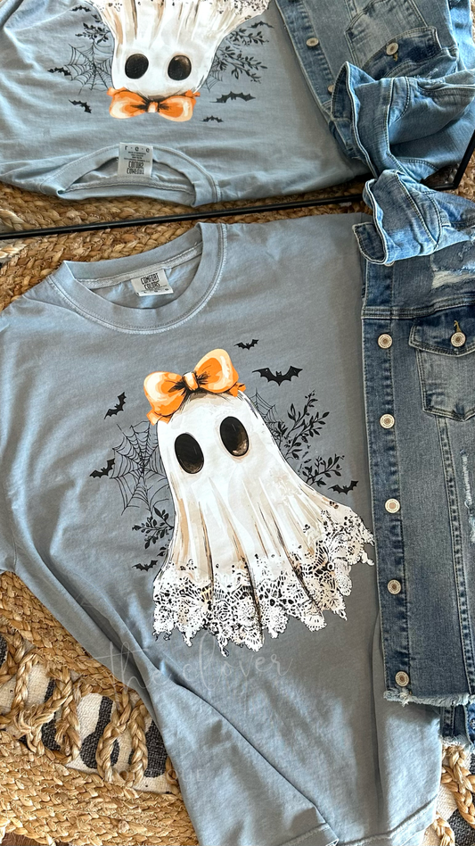 Boujee Lace Ghost - Grey Tee