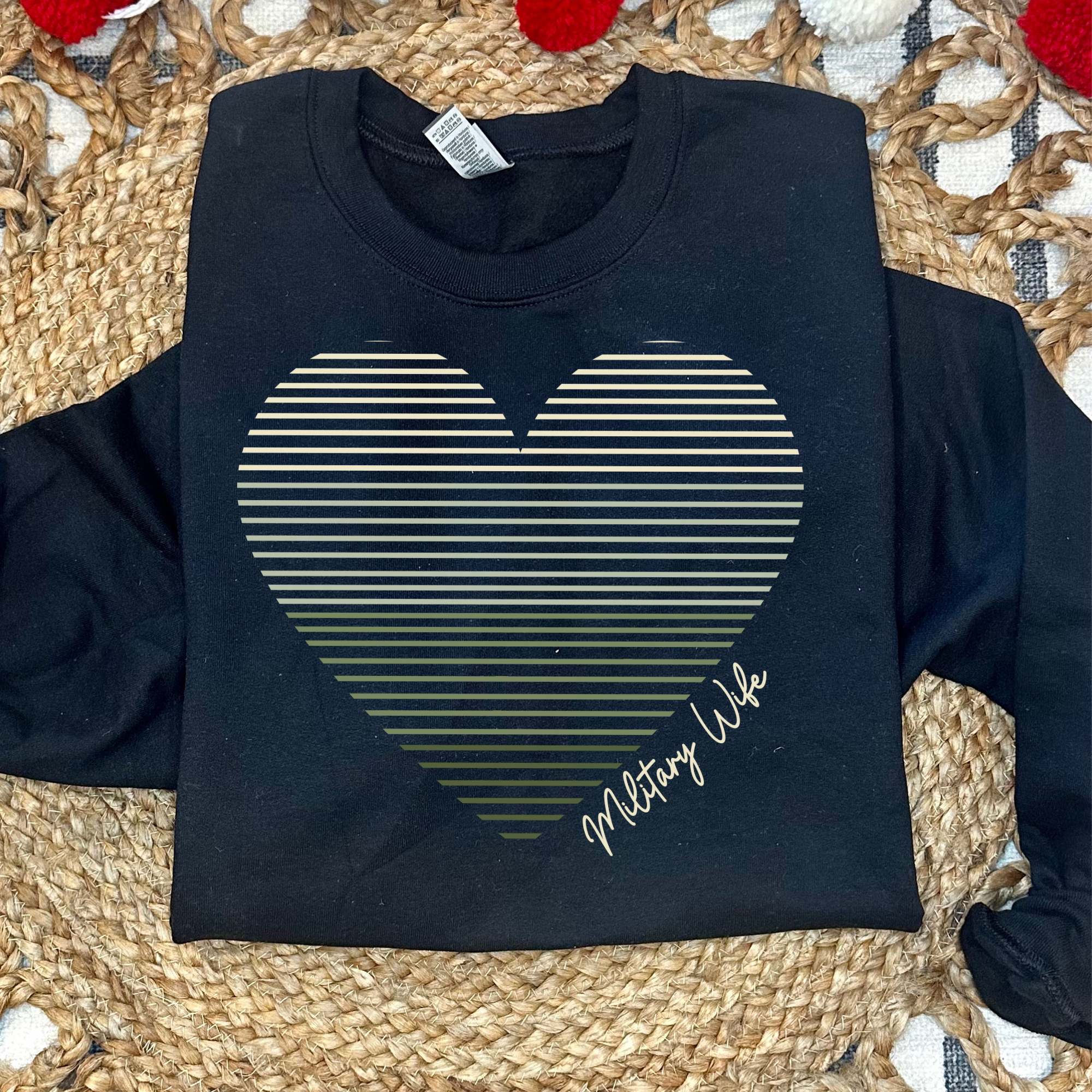 Military Wife - Black Crewneck Sweatshirt