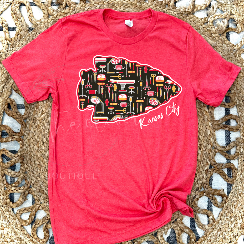 SURGERY THEMED ARROWHEAD - RED TEE