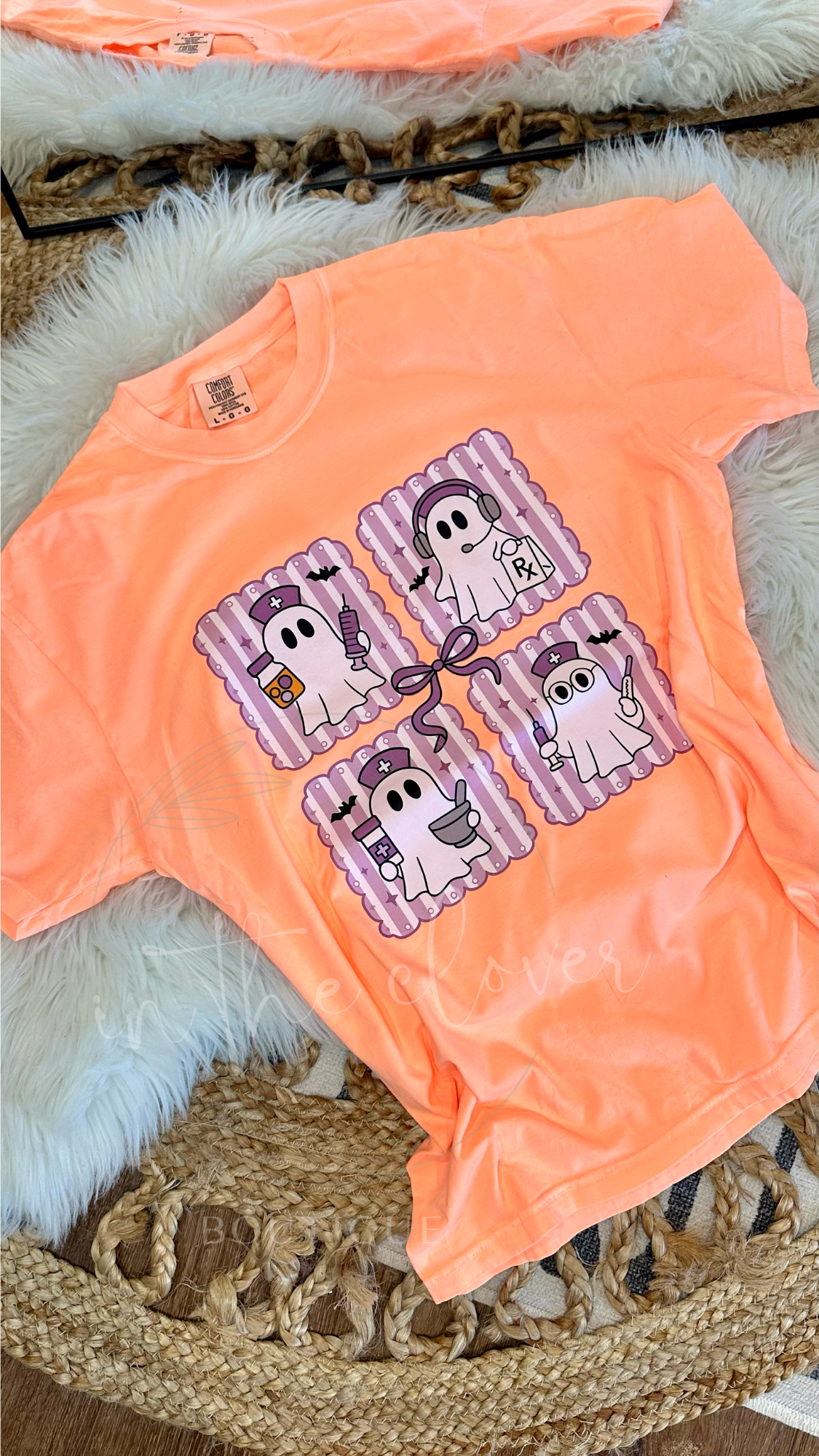 PHARMACY THEMED GHOST - NEON CANTALOUPE TEE