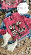 Block Leopard KC with Arrowhead - Scarlet Crewneck