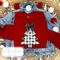 Watercolor Coquette Bow Christmas Tree - Crewneck