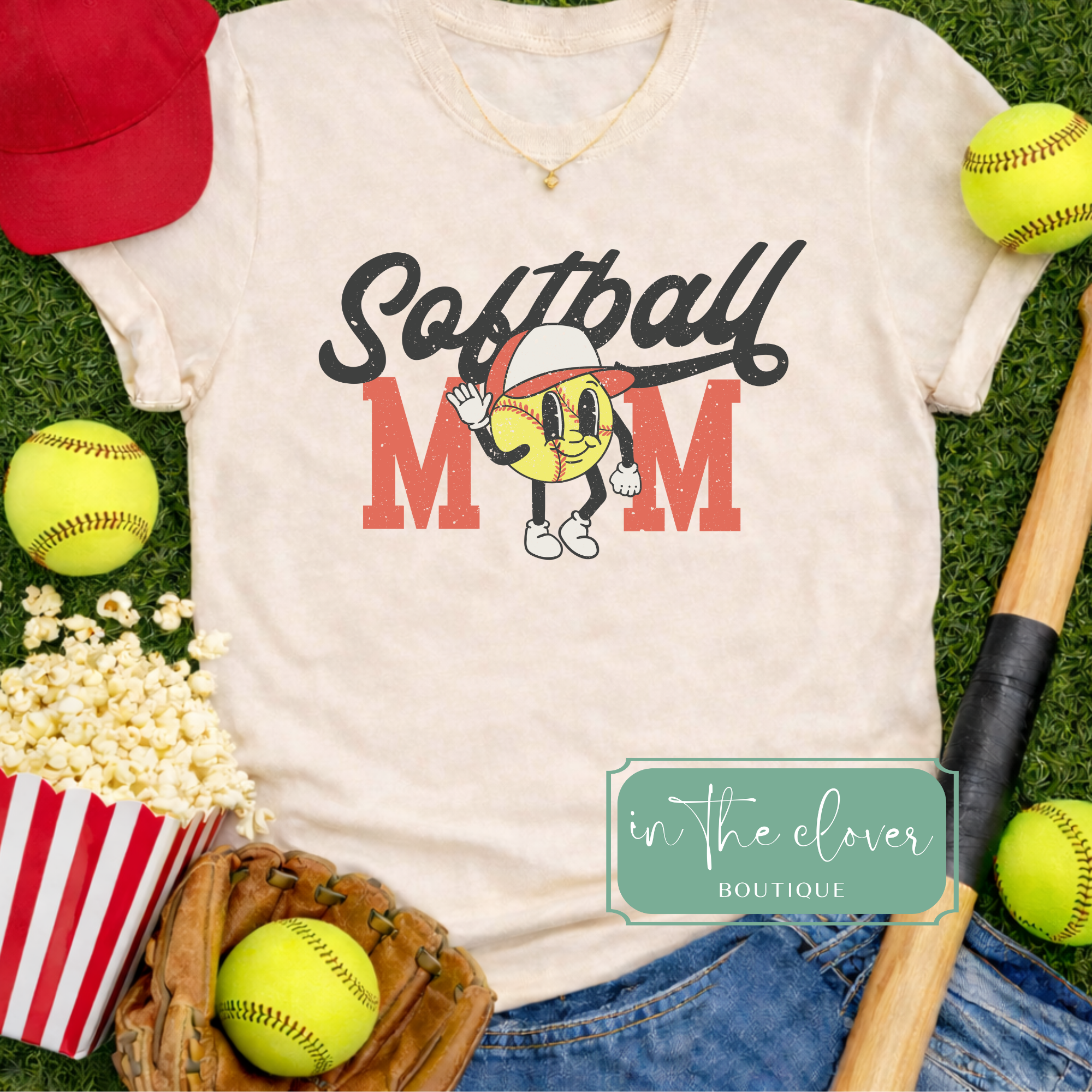 Softball Mom - IVORY TEE