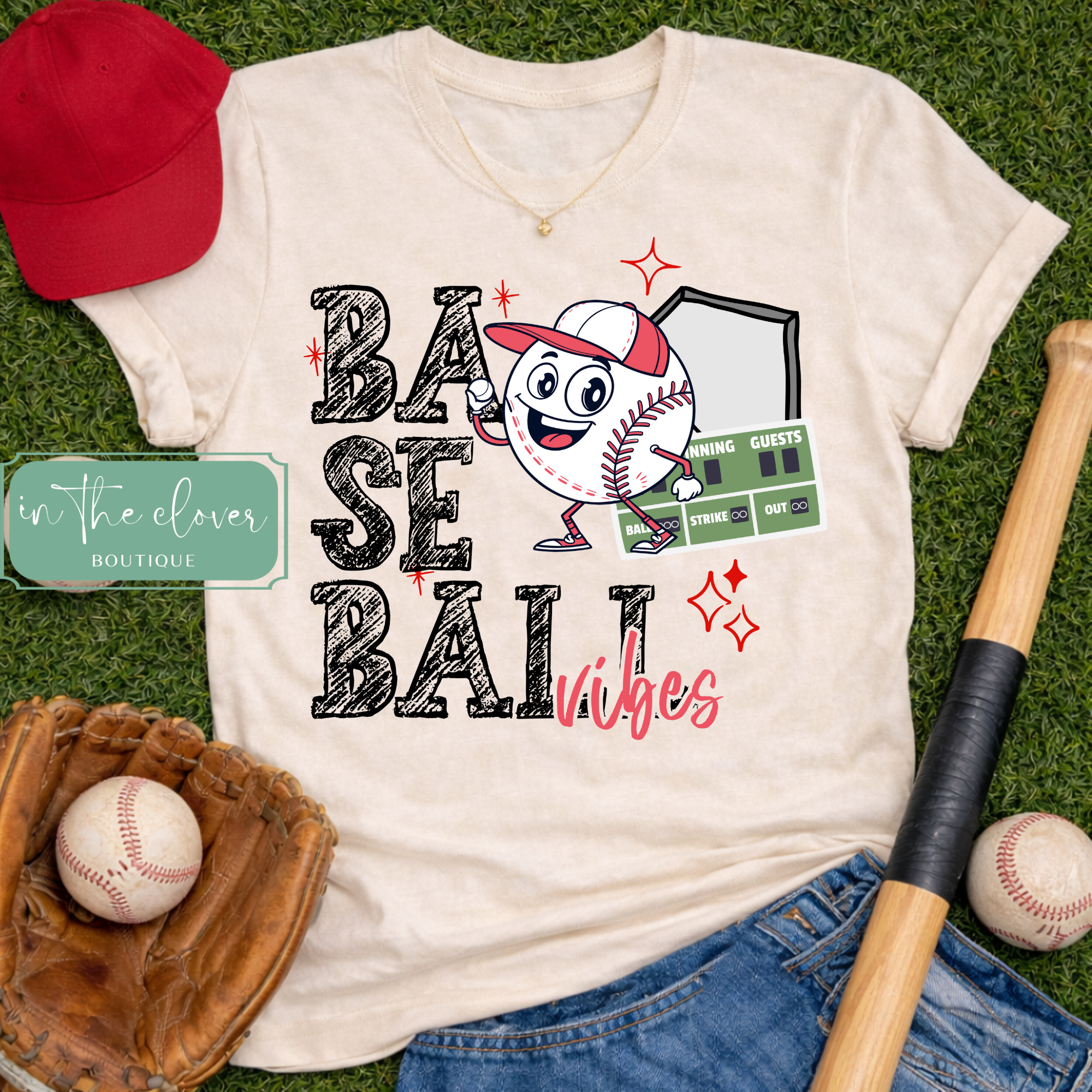 Baseball Vibes - Ivory Tee