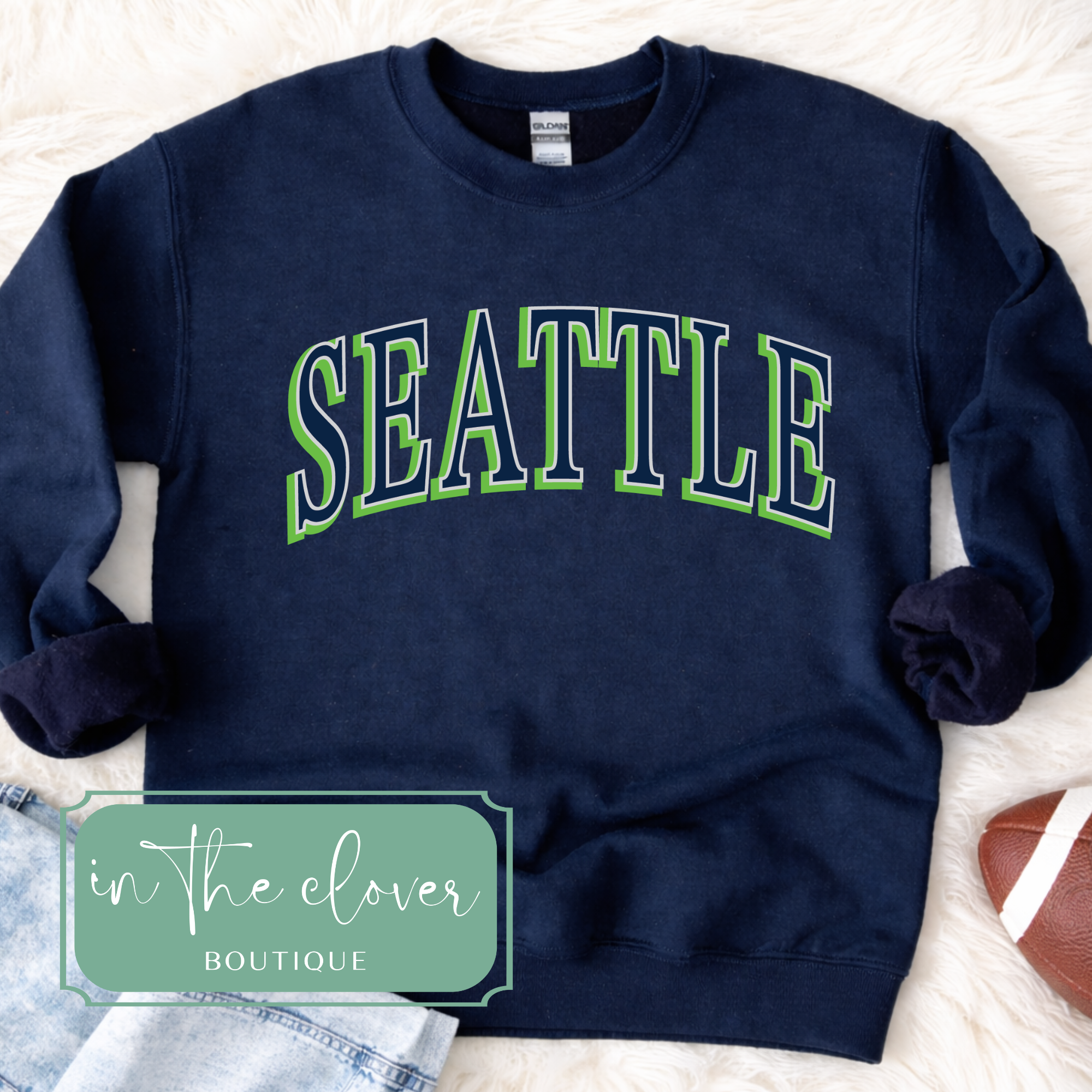 Seattle Navy Crewneck Sweatshirt