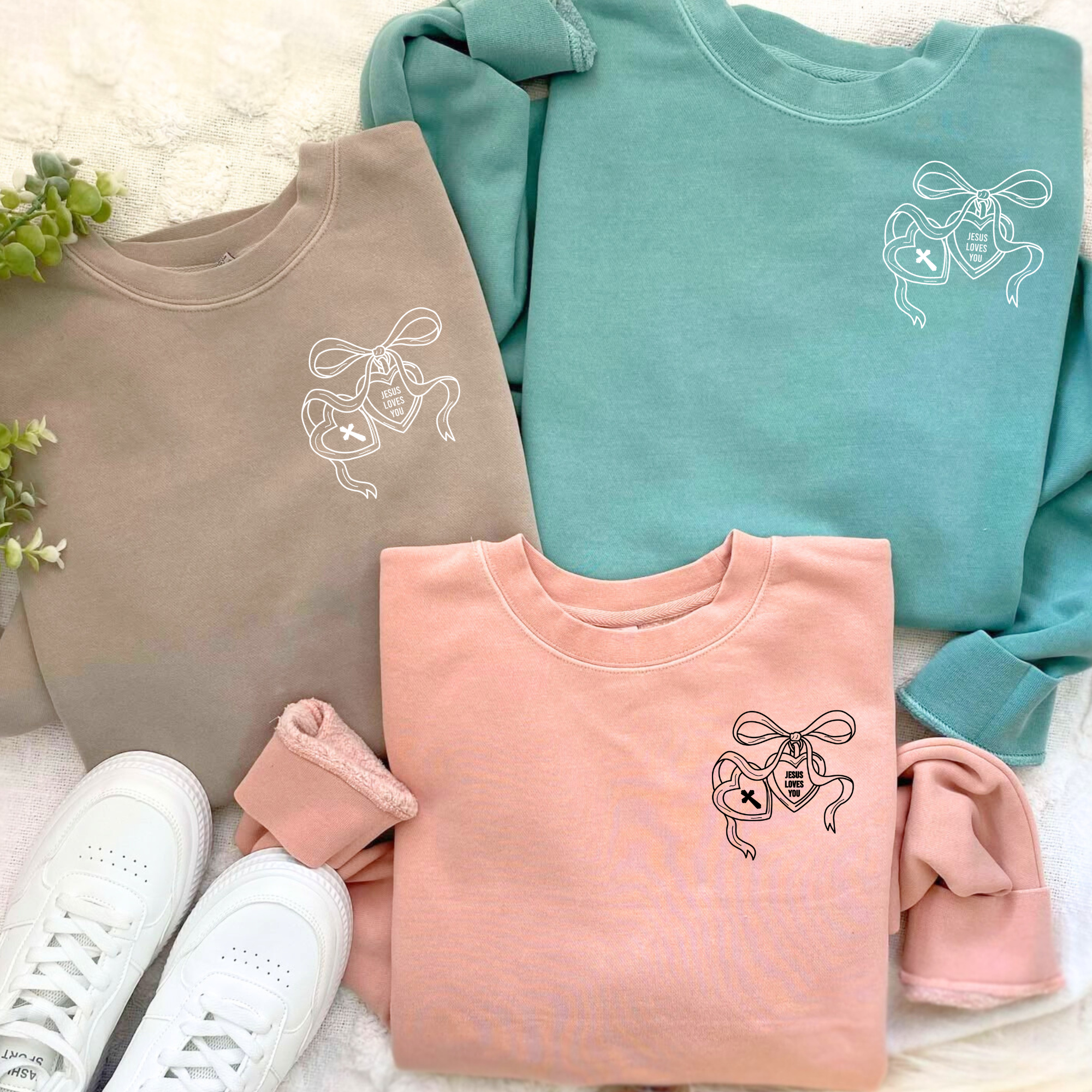 Jesus Loves You Lock-It - Dusty Pink Sweatshirt