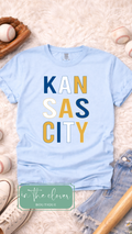 Stacked Kansas City Royals- Light Blue Tee