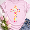 Floral Cross - Light Pink Tee