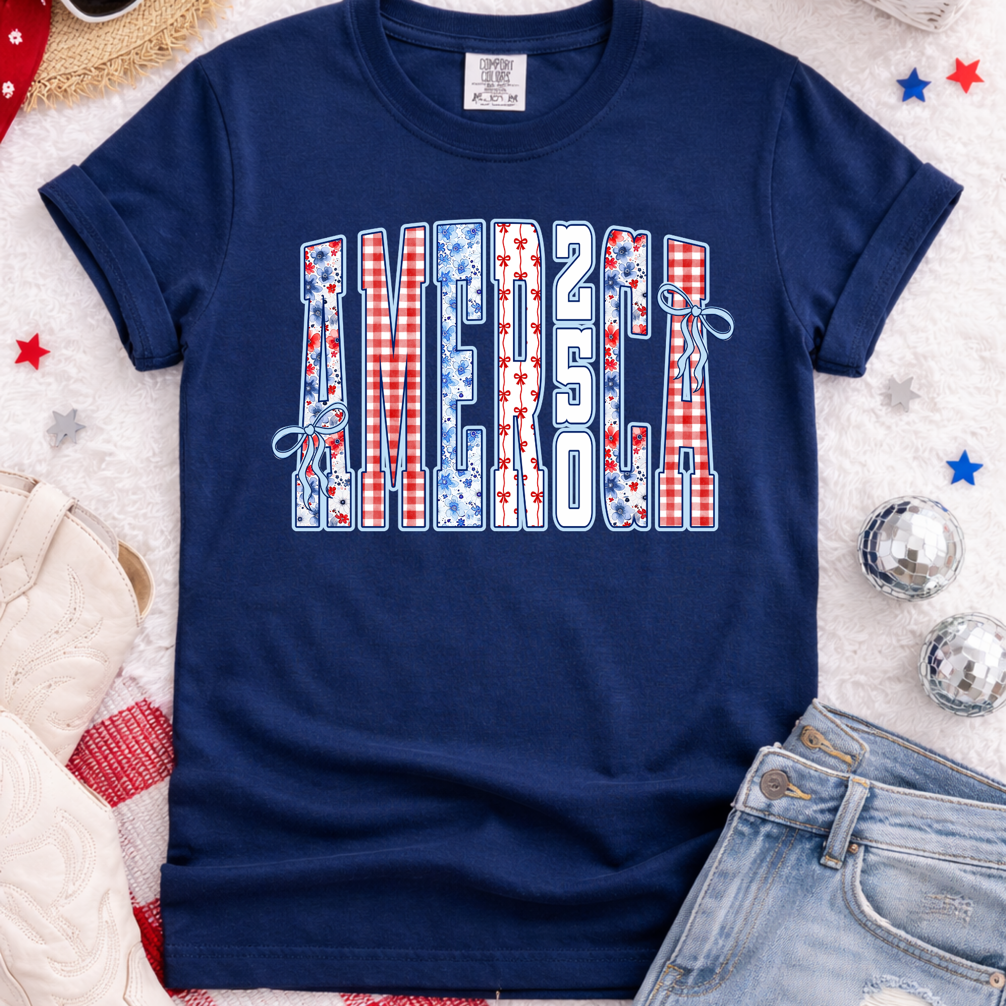 Patterned America 250 - Navy Tee