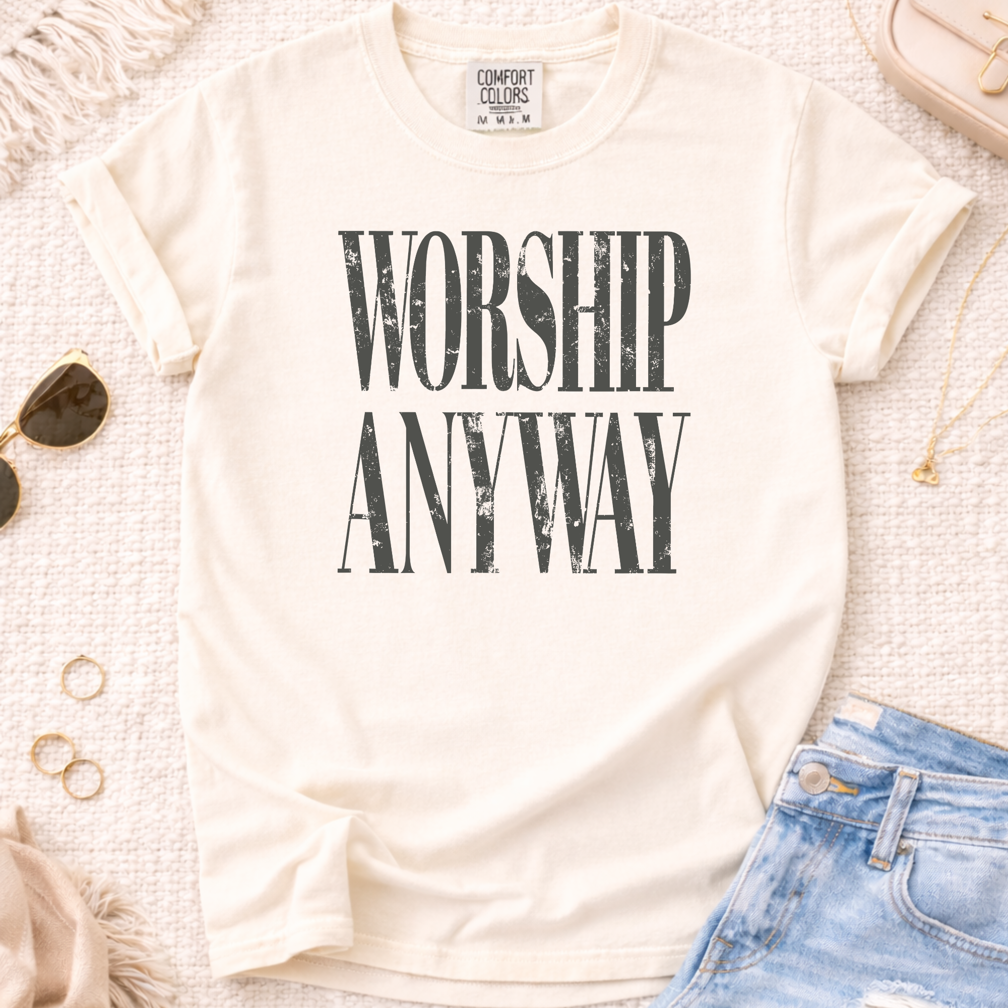 Worship Anyway - Ivory Tee