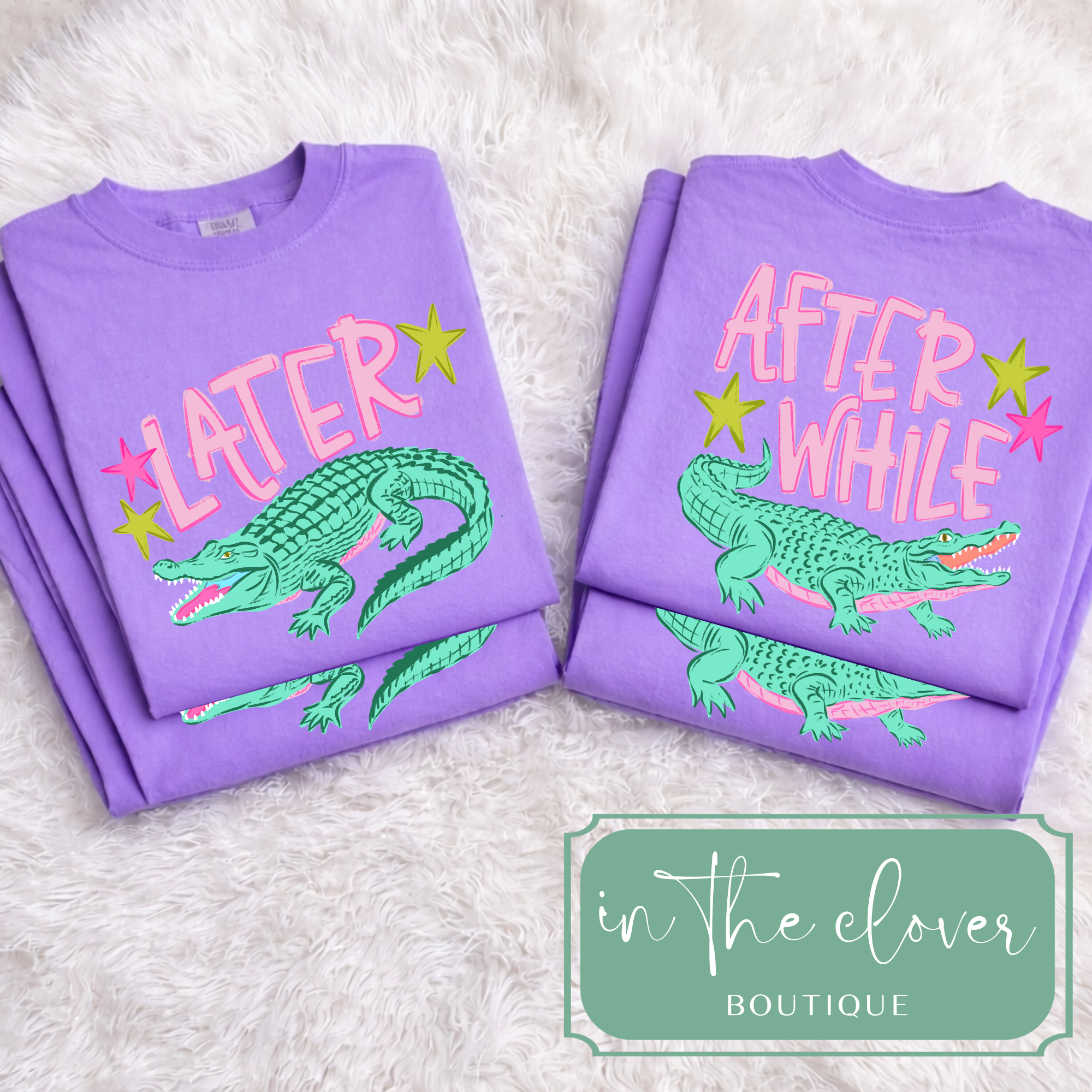 Later Gator, After While - Violet Tee