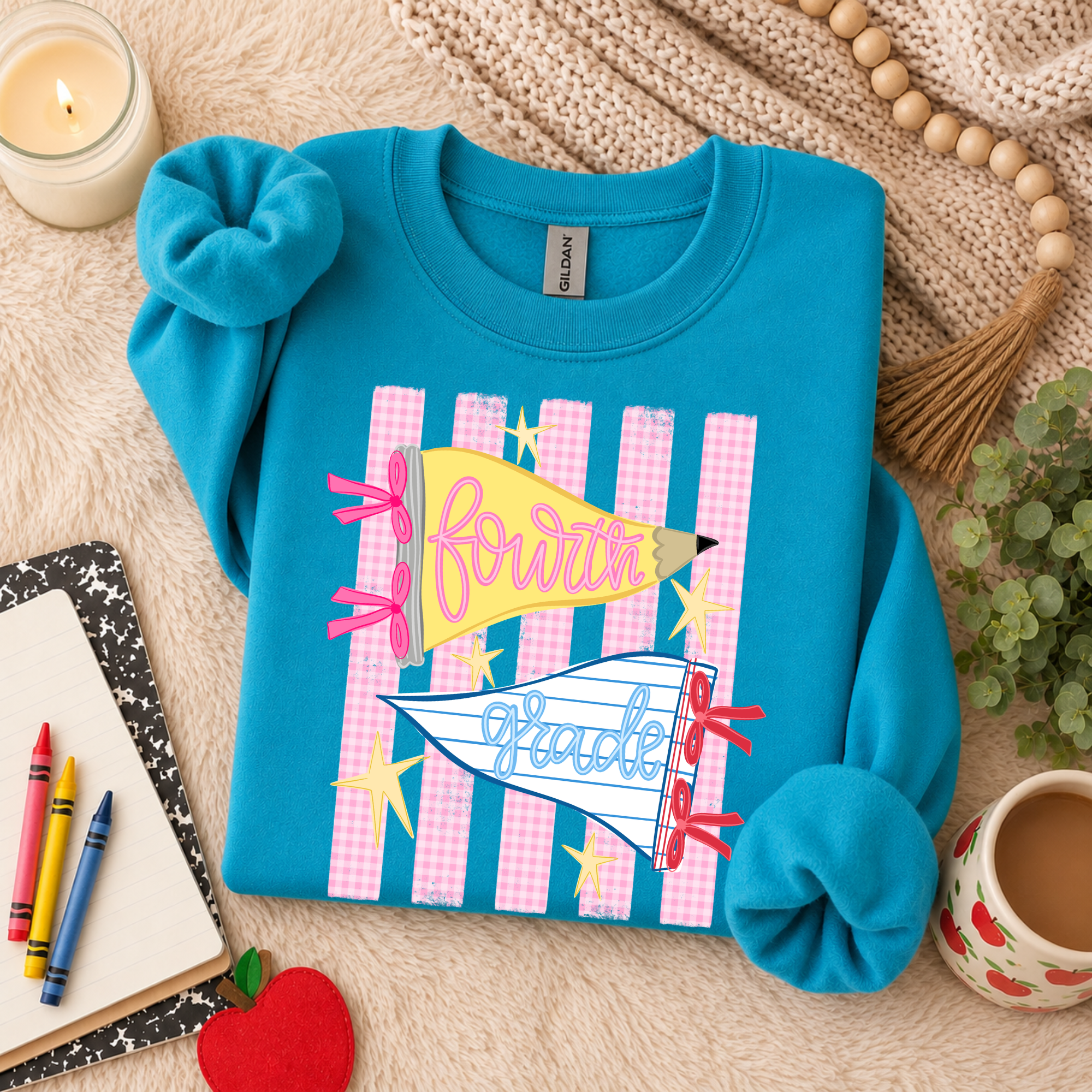 Pennant Grade Level - Blue Crewneck
