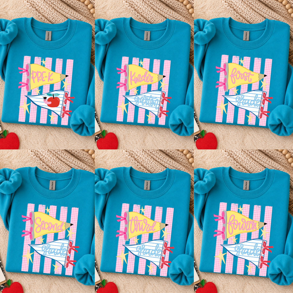 Pennant Grade Level - Blue Crewneck