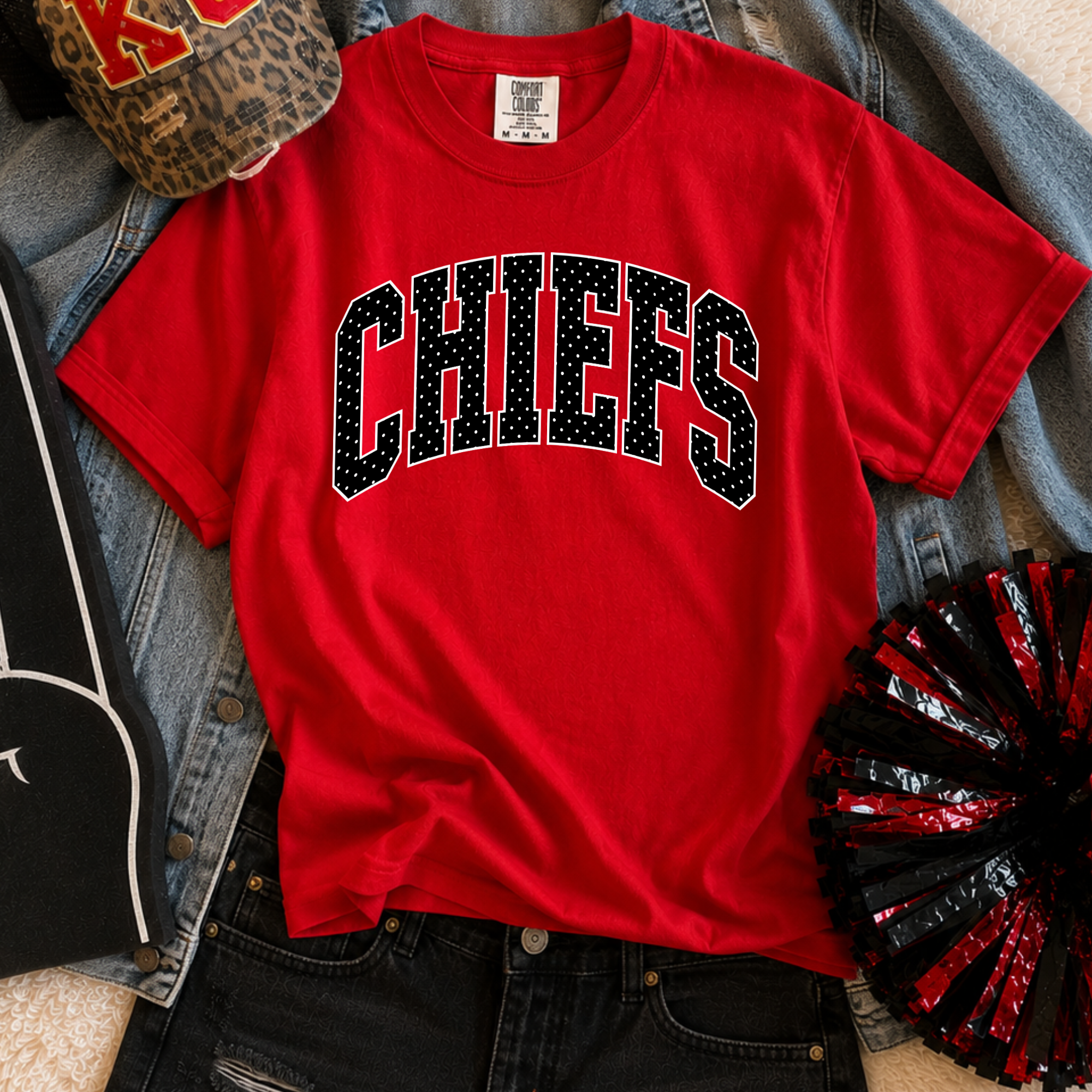Polka Dot Chiefs - Red Tee