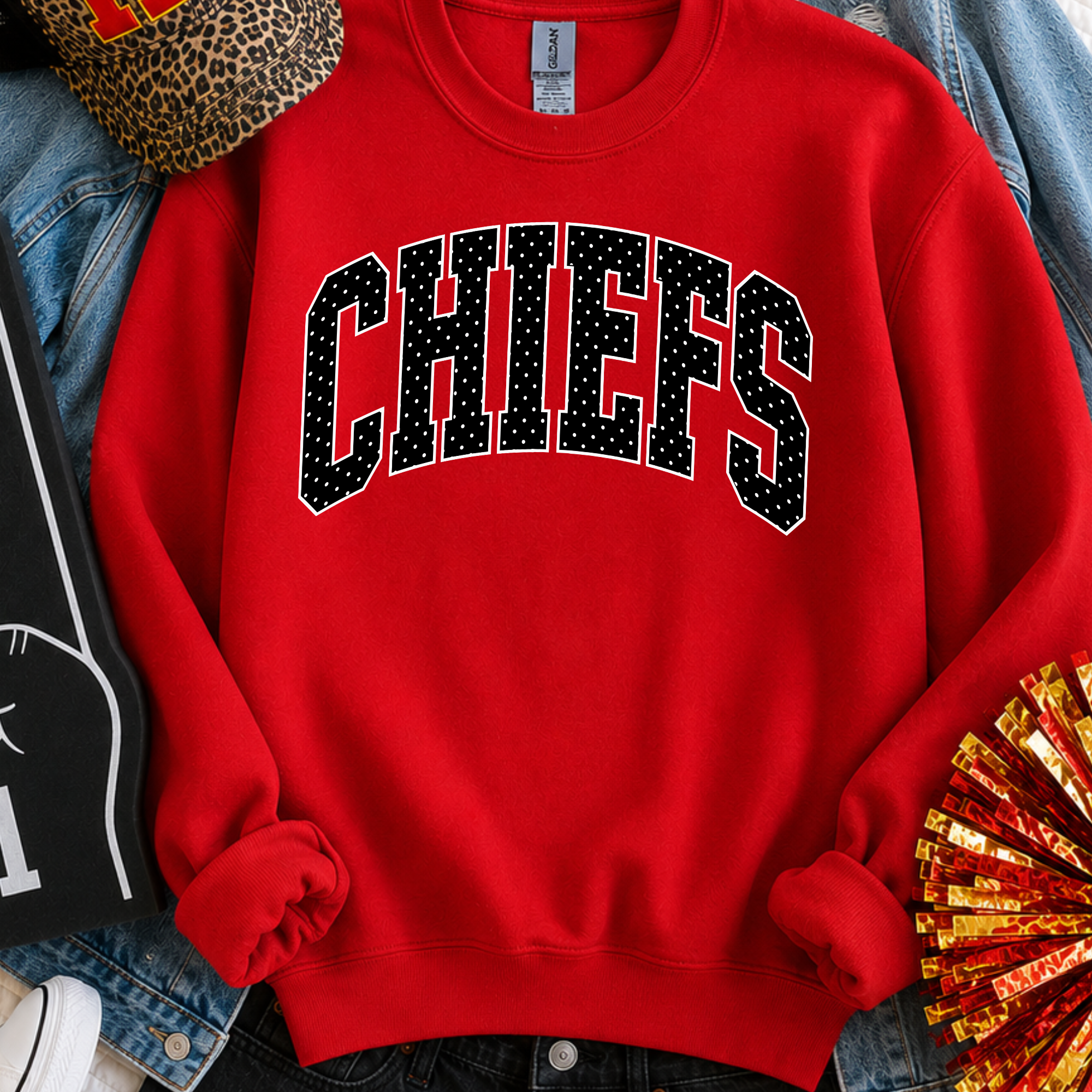 Polka Dot Chiefs - Red Crewneck