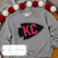Polka Dot Arrowhead, Red KC - Graphite Heather Crewneck