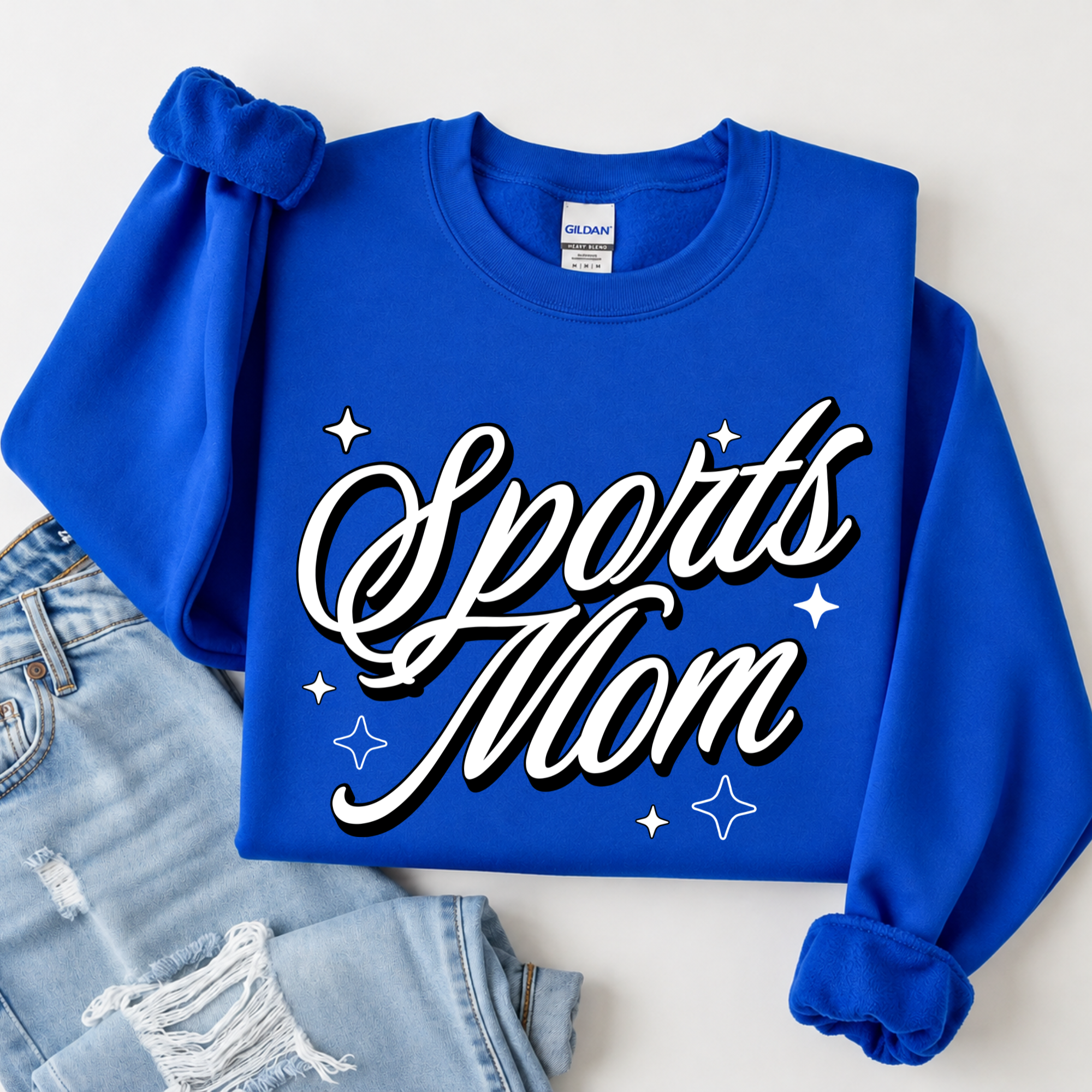 Sports Mom - Royal Blue Crewneck
