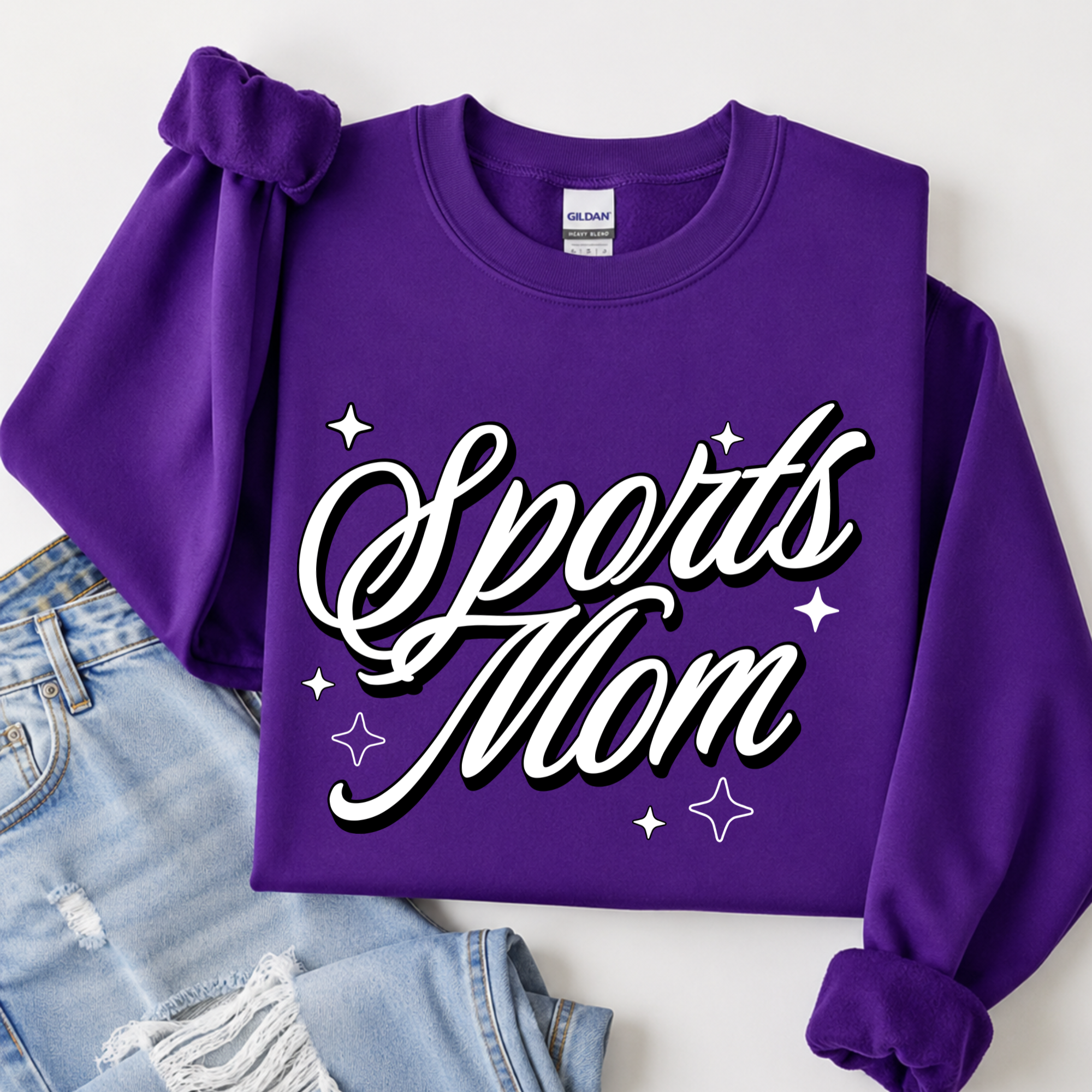 Sports Mom - Purple Crewneck