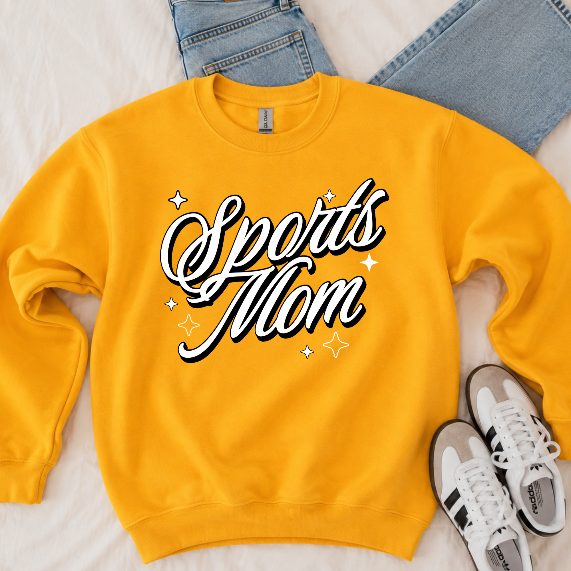 Sports Mom - Gold Crewneck