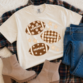 Football Doodles with Stars - Ivory Tee