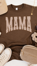 Fall Gingham Mama - Brown Crewneck