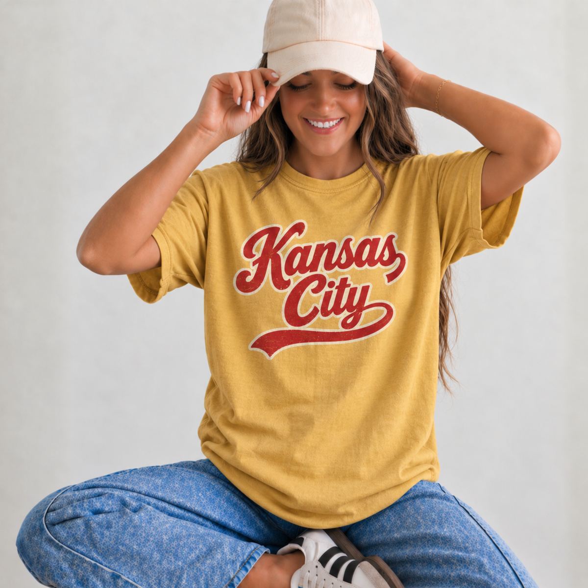 Vintage Kansas City Script - Mustard Tee