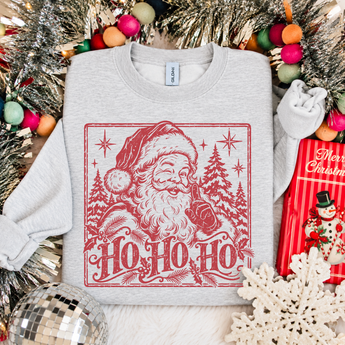 Ho Ho Ho Silhouette - Ash Crewneck