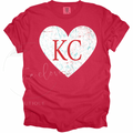 CRACKLE HEART KC CURRENT - RED TEE