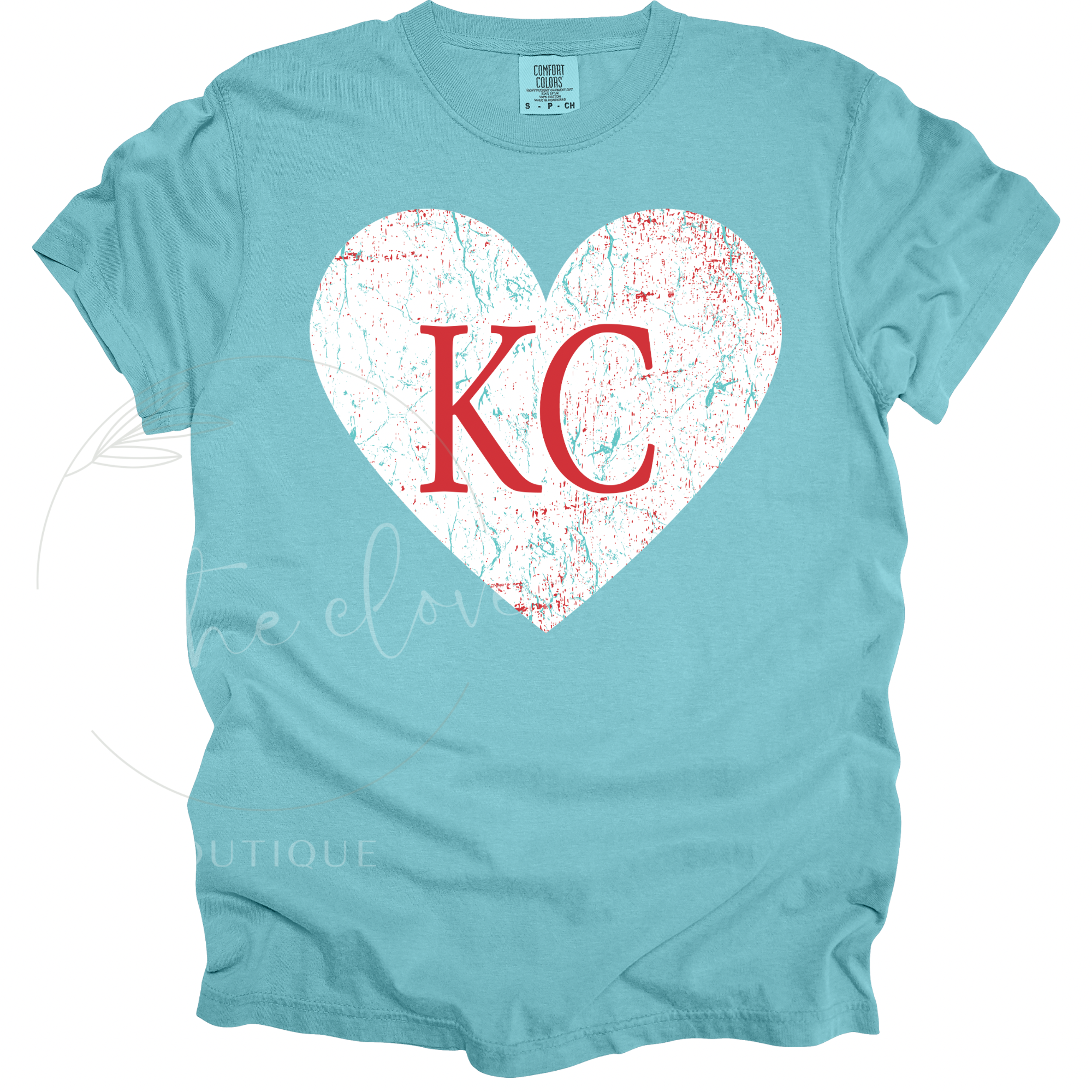 CRACKLE HEART KC CURRENT - MINT TEE