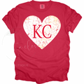 CRACKLE HEART KC - RED TEE