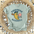 SAVANNAH BASEBALL BANANA BUBBLE GUM - MUTED GREEN TEE