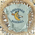 SAVANNAH BASEBALL BANANA BATTER UP - MUTED GREEN TEE