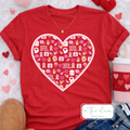 Mental Health Themed Heart - Red Tee