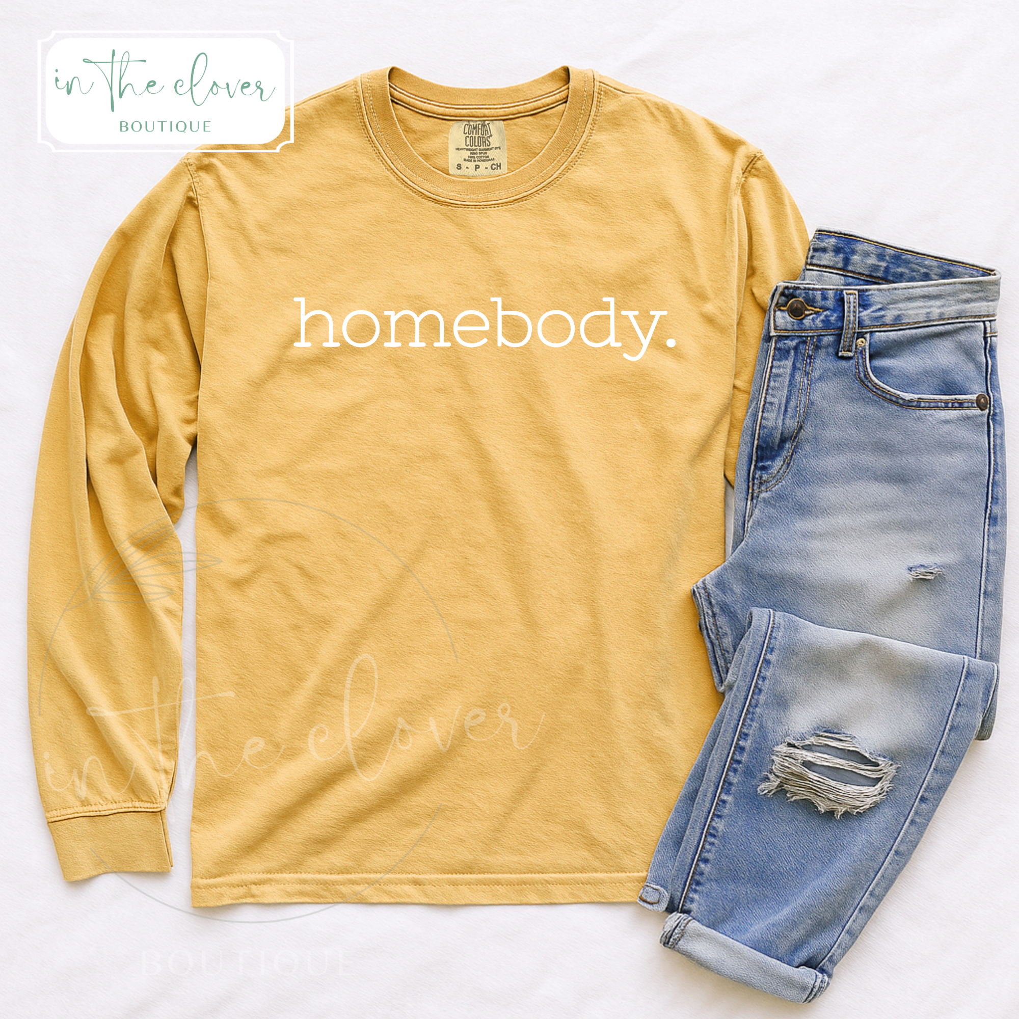 Homebody. - Mustard Long Sleeve Tee