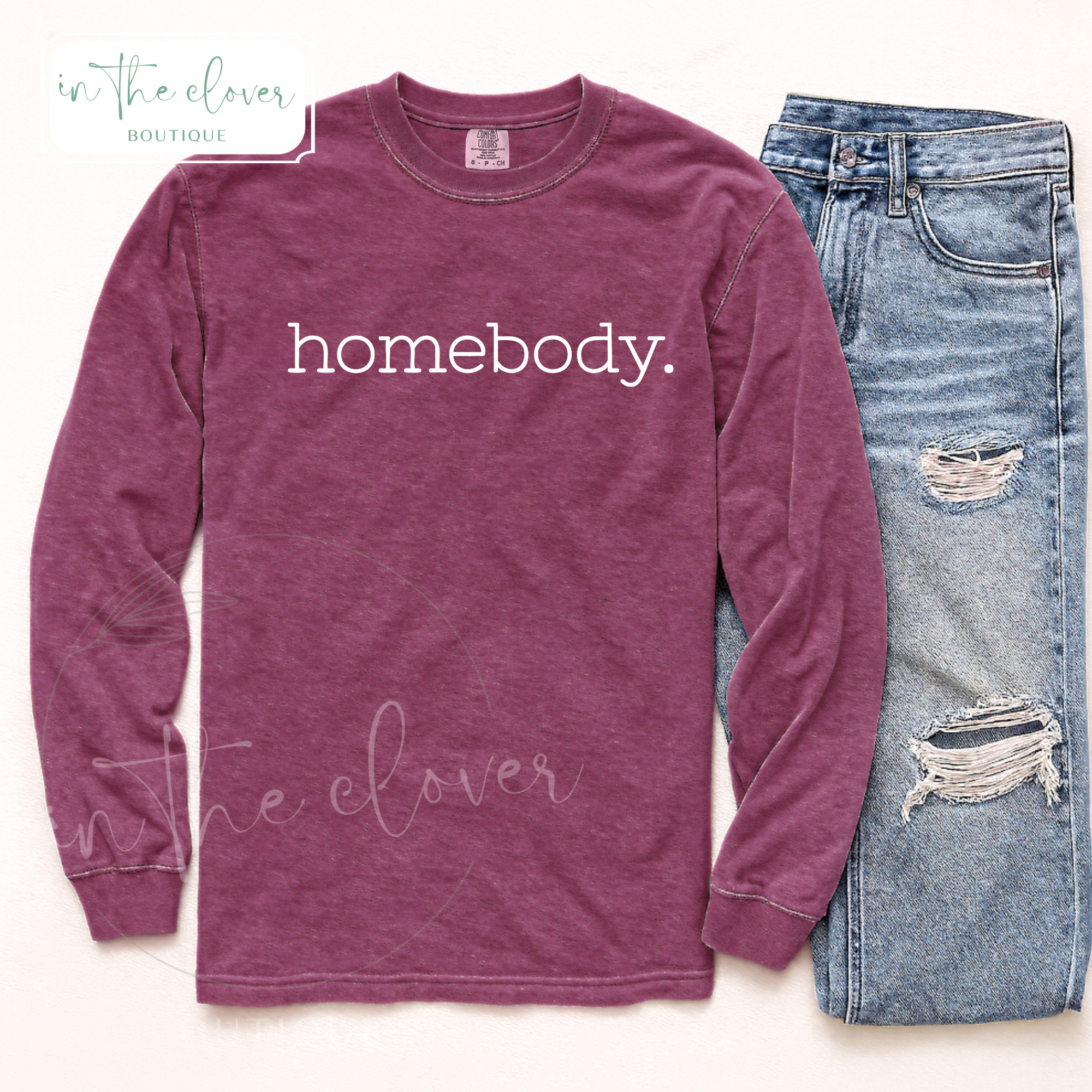 Homebody. - Berry Long Sleeve Tee