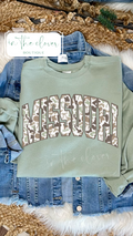 Duck Camo Coquette Bow Missouri- Light Green Sweatshirt
