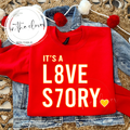 L8VE S7ORY - RED CREWNECK
