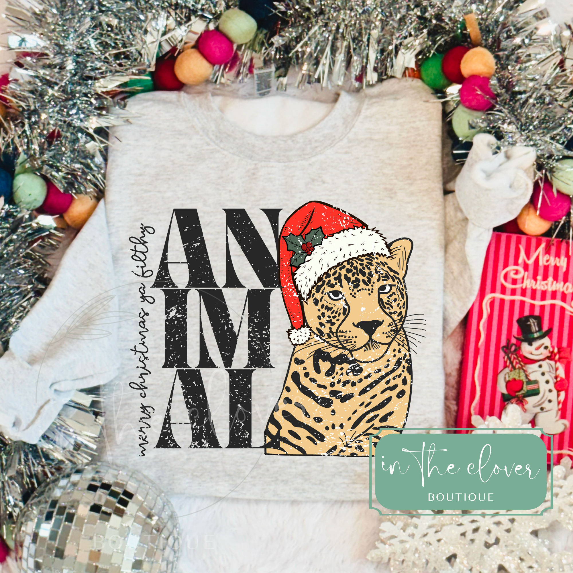 Merry Christmas Ya Filthy Animals - Ash Crewneck