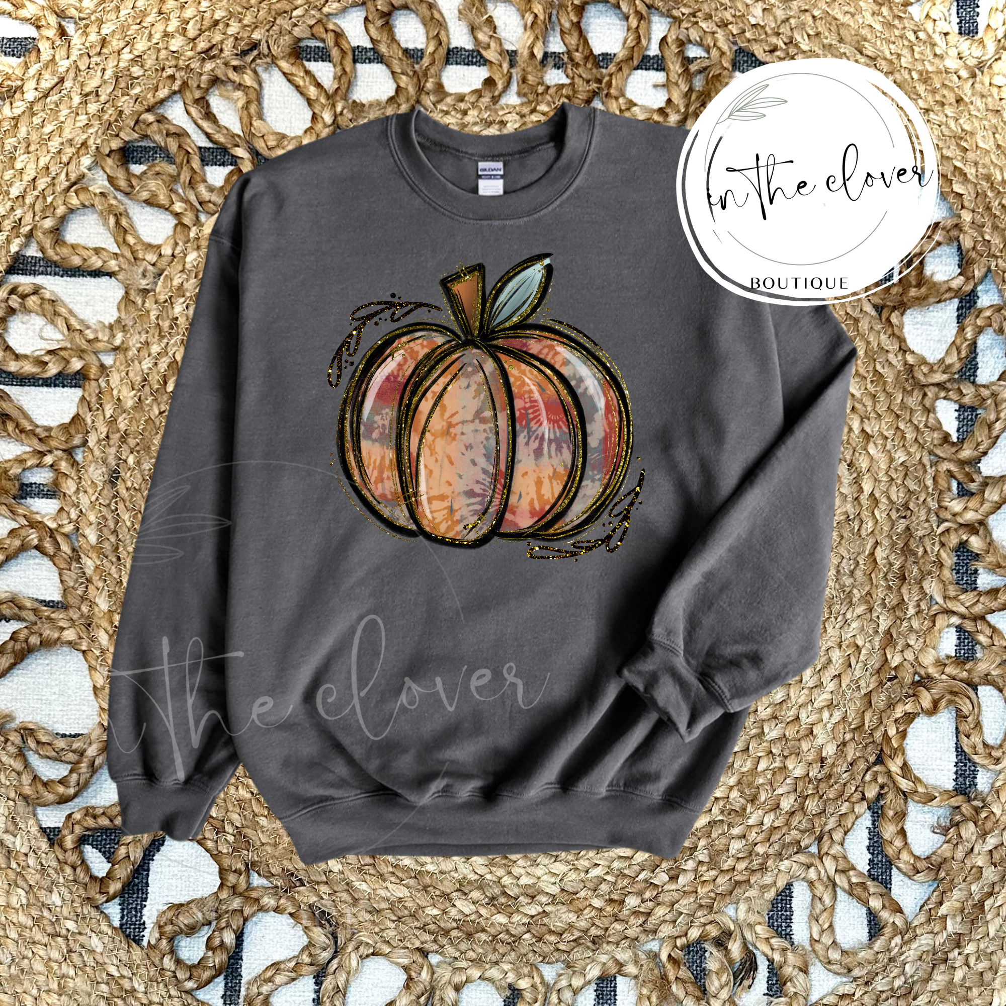 PASTEL PUMPKIN - CHARCOAL SWEATSHIRT