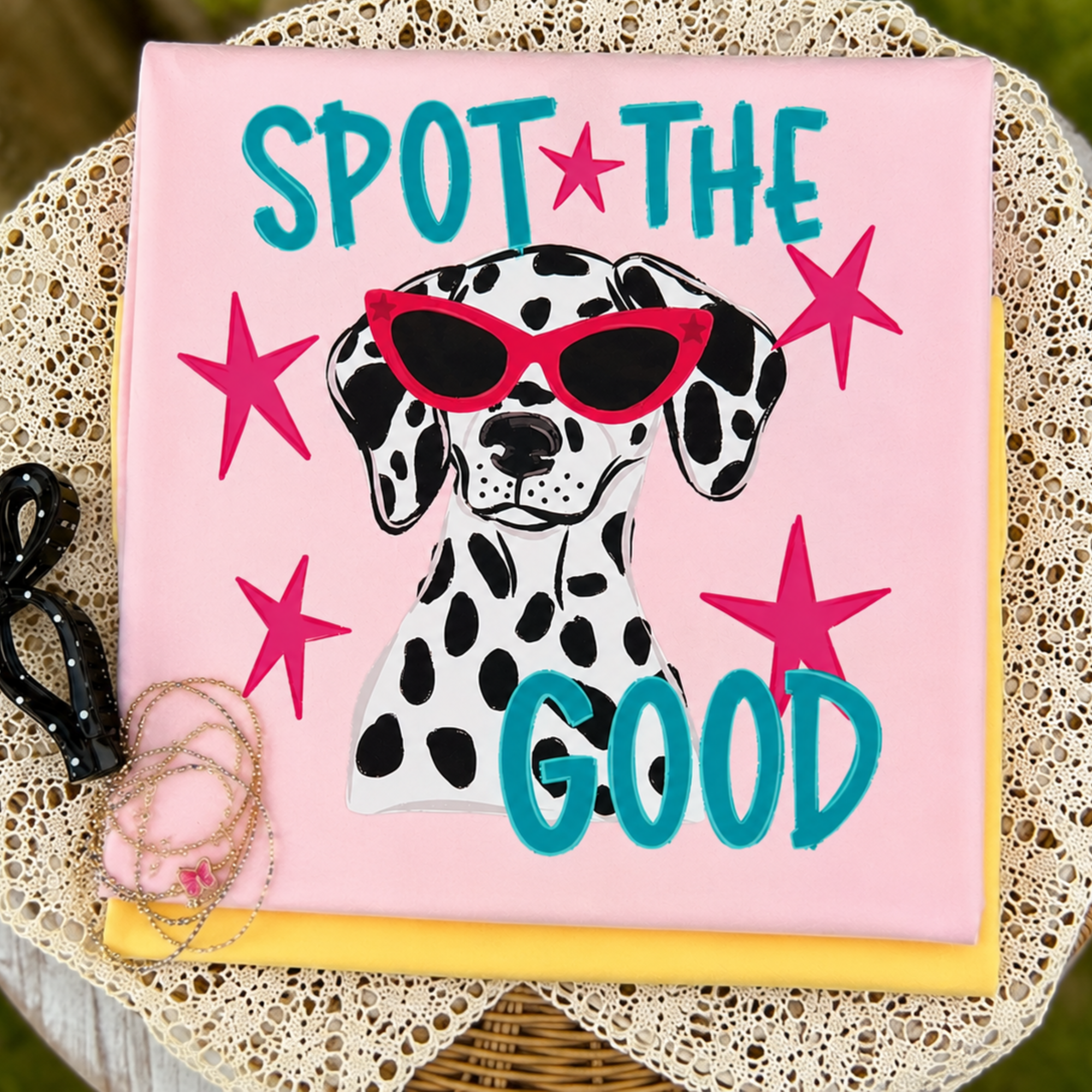 Spot the Good Dalmation - Light Pink Tee