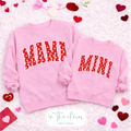 Red Mama with Hearts - Pink Crewneck