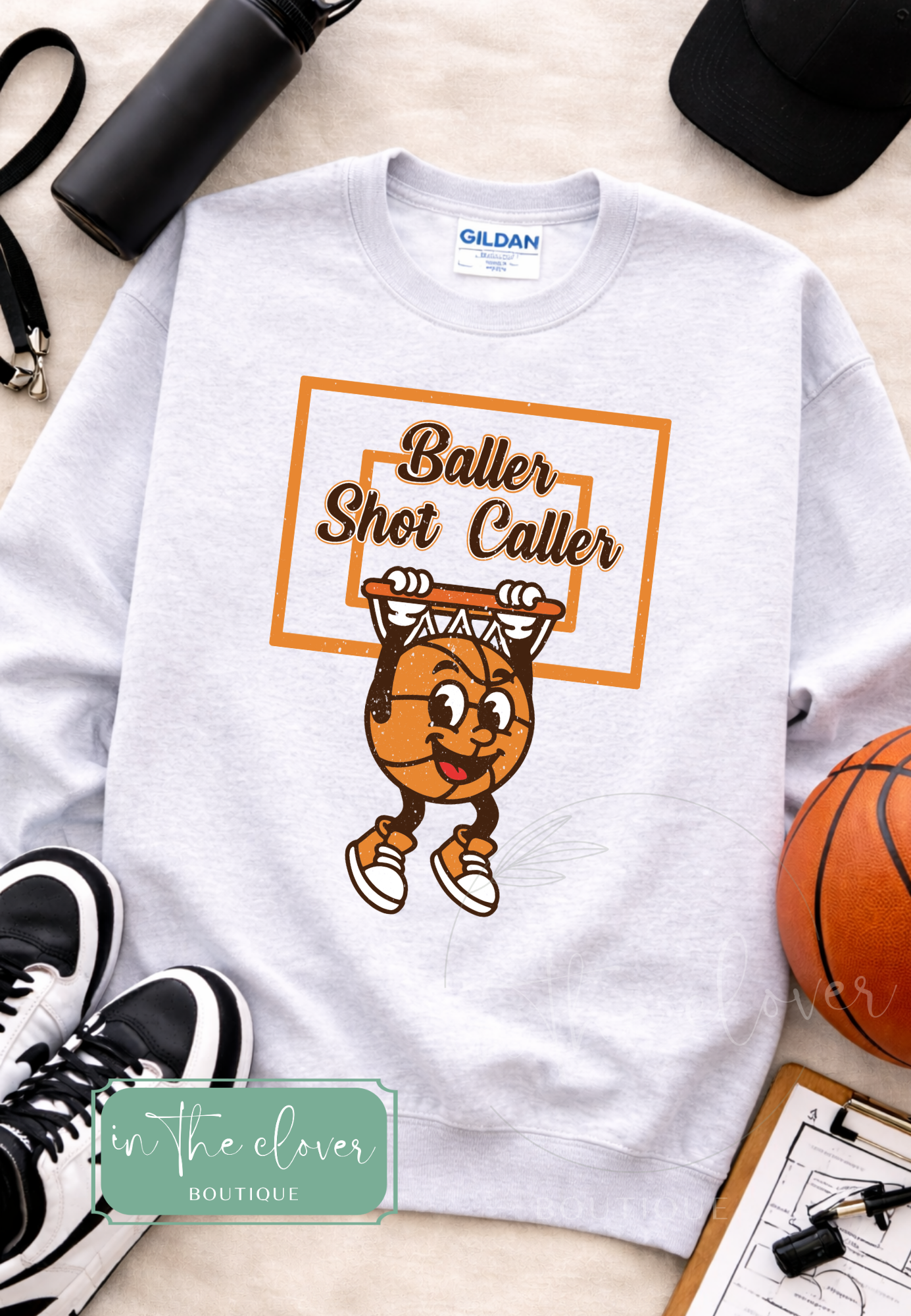 Vintage Dunking Basketball - Ash Crewneck