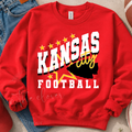 Kansas City Football Rise Design - Red Crewneck